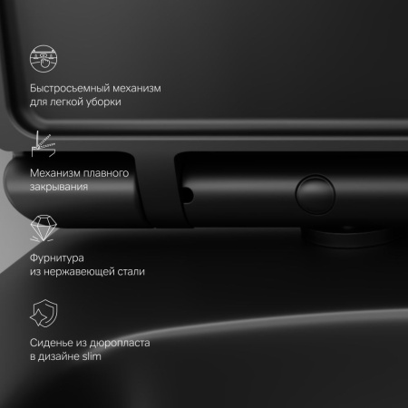 C50A1700MBSC Inspire V2.0 Подвесной унитаз AM.PM FlashClean с сиденьем микролифт, черн мат