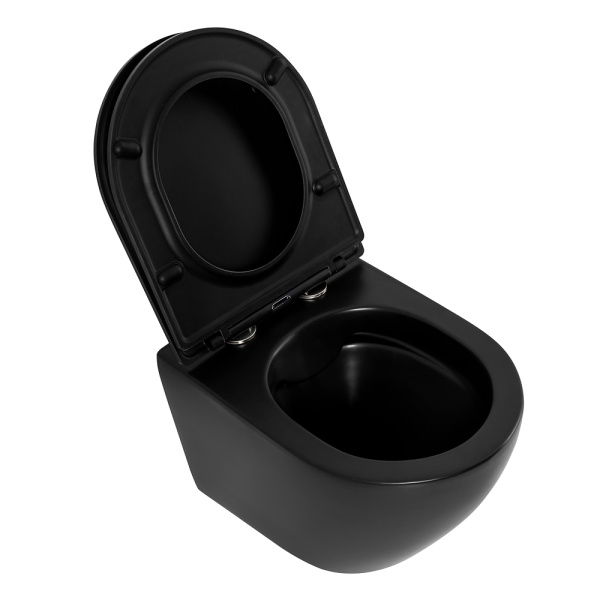 Унитаз подвесной безободковый BelBagno COLORATO, черный BB062CHR-MB/BB062SC-MB