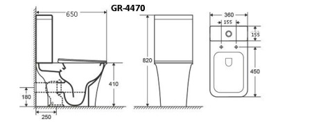Унитаз Grossman Galaxy GR-4470S (650х360х820) напольный безободковый с тонкой крышкой