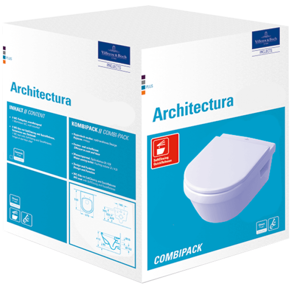Унитаз подвесной Villeroy&Boch Architectura 5684H101 с сиденьем