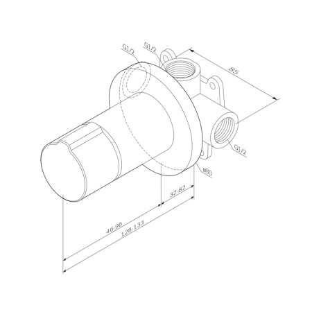 F85A65722 X-Joy TouchReel Смеситель для душа АМ.РМ монтируемый в стену, чёрный
