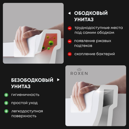 Подвесной унитаз RoxenBath Cube Tornado 530135-01 Rimless Soft Close