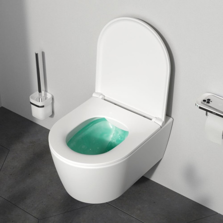 C8F1700MWSC Func Подвесной унитаз AM.PM 49 см FlashClean с сиденьем микролифт, бел мат
