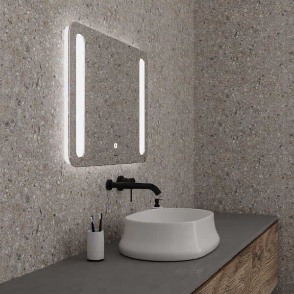 Зеркало Grossman LARA 1310080 (1000x800x45) LED с сенсорным выключателем и гравировкой