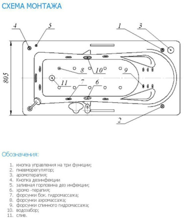Акриловая ванна Aquatek Леда 170x80 LED170-0000034 слив слева