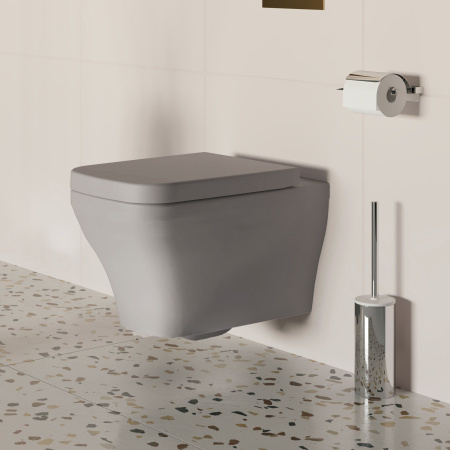 Унитаз Ambassador Benefit 203T20301R (535х340х360) серый матовый, подвесной безободковый с толстой крышкой