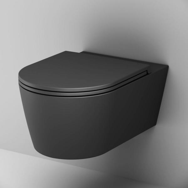 C8F1701MBSC Func Подвесной унитаз AM.PM 54 см FlashClean с сиденьем микролифт, черн мат