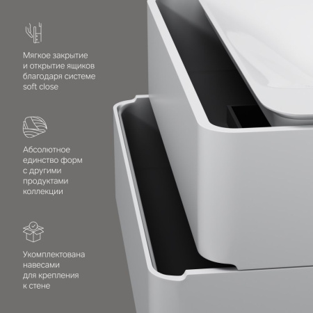 M30FHX1002WG Sensation База под раковину AM.PM, подвесная, 100 см, ящики, белый, глянцевая