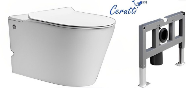 Унитаз ARGENTERA Aria Pulse подвесной с функцией импульсного смыва Cerutti SPA CT7279