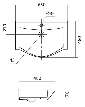 Раковина Santek Беверли 65 1.WH30.2.501