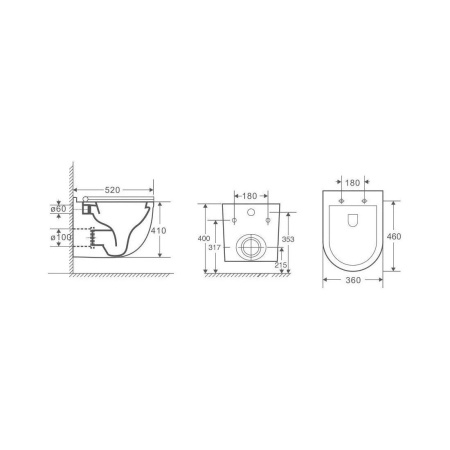 Унитаз подвесной безободковый Bauedge Mif PRO NT0002-PRO, белый