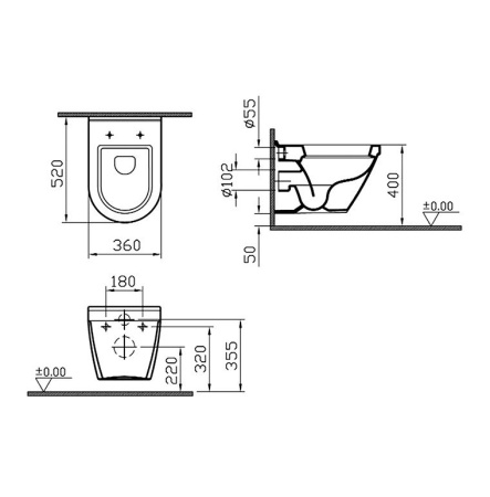 Унитаз подвесной VitrA S50 5318B003-0850