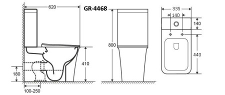 Унитаз Grossman Galaxy GR-4468S (620х345х800) напольный безободковый с тонкой крышкой