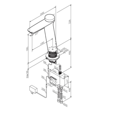 F50A92400_xxx Inspire V2.0, TouchReel Смеситель для умывальника AM.PM электронный, излив 160 мм, хром