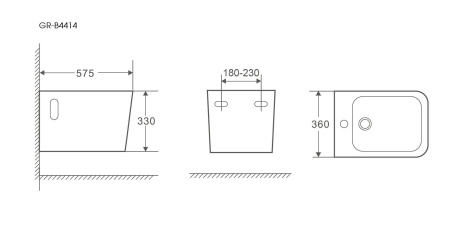 Биде подвесное Grossman GR-B4414 белое 575х360х330