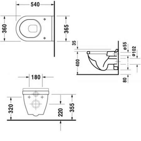 Унитаз подвесной Duravit Starck 3 standard 2200090000