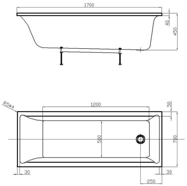 Акриловая ванна Aquatek Лайма 170x70 LAI170-0000001