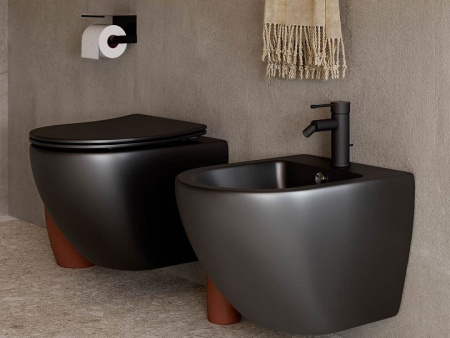 Подвесной унитаз Ceramicanova Metropol Rimless, глубокий смыв, с крепежом для полностью скрытого монтажа,  ультратонким сидением и крышкой с функцией плавного закрытия CN4002MB