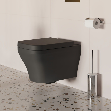 Унитаз Ambassador Benefit 203T20201R (535х340х360) черный матовый, подвесной безободковый с толстой крышкой