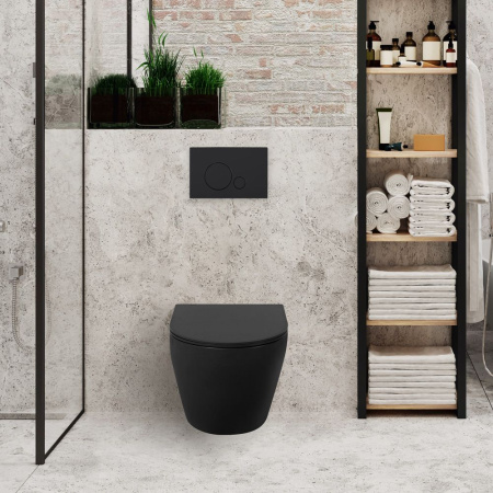 Унитаз подвесной безободковый BelBagno COLORATO, черный BB062CHR-MB/BB062SC-MB