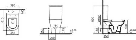 Унитаз-компакт VitrA Zentrum 9012B003-7203
