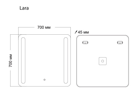 Зеркало Grossman LARA 137070 (700x700x45) LED с сенсорным выключателем и гравировкой