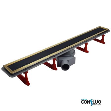 Душевой лоток Pestan Confluo Premium Line 950 Black Glass Gold, 13100125