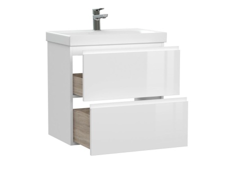 Тумба под раковину подвесная Cersanit MODUO 60 для MODUO SLIM 60 узкая белый, SB-SZ-MOD-MO60Sl/Wh