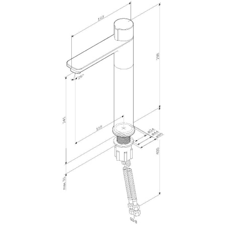 F85A92522_xxx X-Joy TouchReel Смеситель для умывальника AM.PM, высокий, чёрный