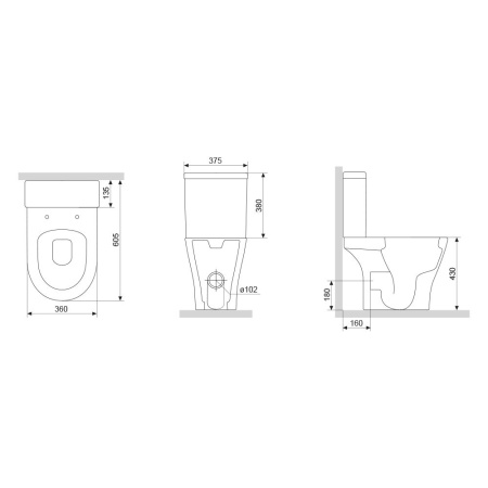 DX86C8600SC Sirius Унитаз-компакт Damixa безободковый с сиденьем микролифт