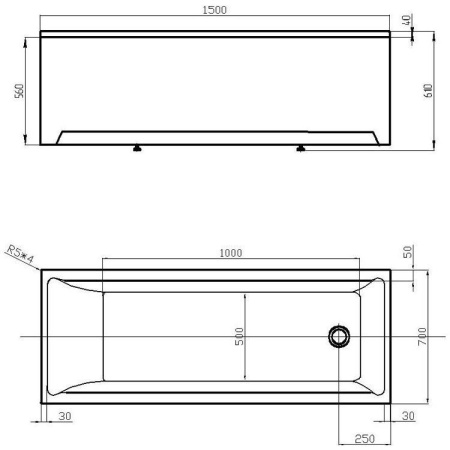 Акриловая ванна Aquatek Лайма 150x70 LAI150-0000001