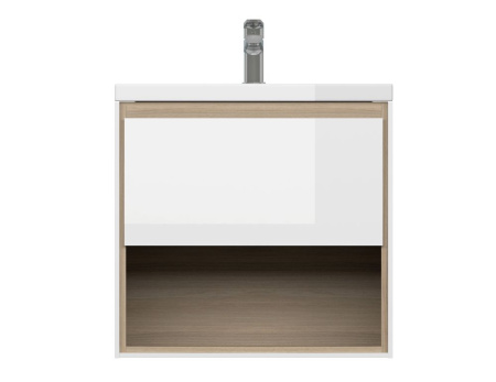 Тумба с умывальником подвесная Cersanit LOUNA 60 с COMO 60 белый, 64070 + S-UM-COM60/1-w