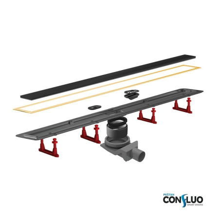 Душевой лоток Pestan Confluo Premium Line 750 Black Glass Gold, 13100117