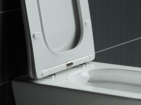 Подвесной унитаз Ceramicanova Mono Rimless, глубокий смыв, с крепежом для полностью скрытого монтажа,  ультратонким сидением и крышкой с функцией плавного закрытия, дюропласт CN1902