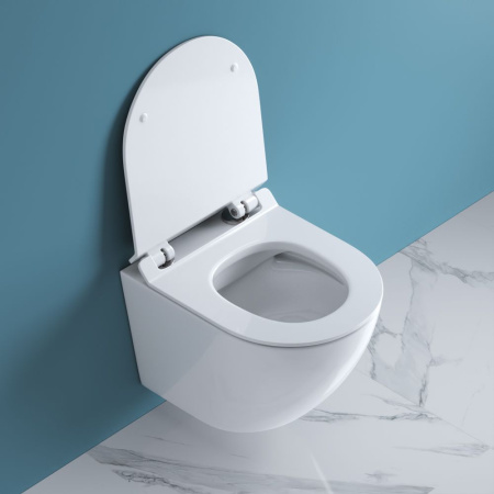 Унитаз подвесной безободковый BelBagno SFERA-R BB046CHR/BB2111SC