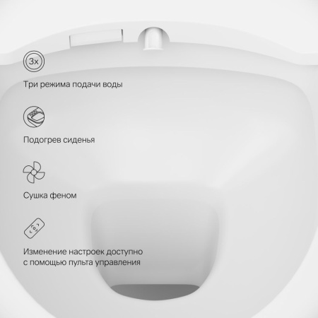 C8F1702SC Func Подвесной унитаз AM.PM FlashClean c эл крышкой-биде со скрытой подводкой