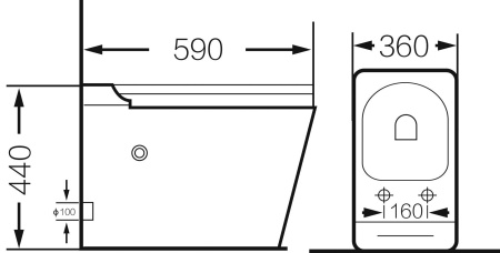 Унитаз Grossman GR-PR-5501 impuls (590х360х440) белый напольный с тонкой крышкой