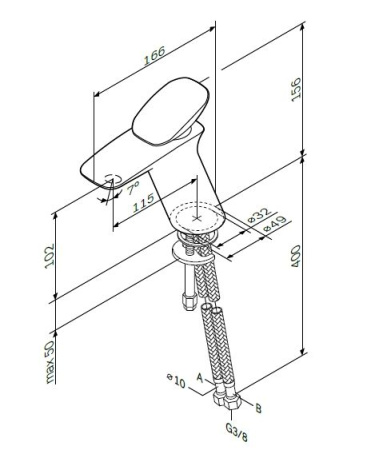 F70A02100 Spirit V2.0 Смеситель для умывальника AM.PM, хром