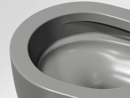 Подвесной унитаз Ceramicanova Modena  Rimless (цвет Антрацит Матовый), глубокий смыв, с крепежом для полностью скрытого монтажа,  ультратонким сидением и крышкой с функцией плавного закрытия, дюропласт CN6063MH