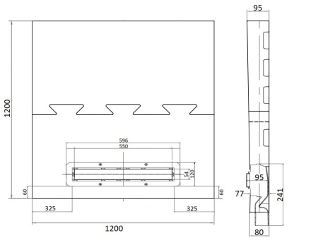 Душевой поддон под плитку Confluo Board UNI 1200 со встроенный лотком Frameless Line 550, Pestan 40007822SS