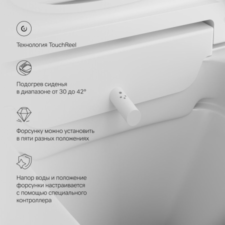 CCC50A1700SC Inspire V2.0 Подвесной унитаз AM.PM с интегрированным электронным биде TouchReel