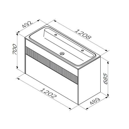 M8FFUX1202WM Func База под раковину AM.PM (push-to-open), 120 см, цвет белый матовый
