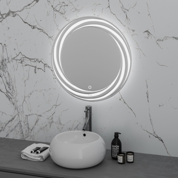 Зеркало Grossman ARMA D800 158080 (800x800x45) LED с сенсорным выключателем и гравировкой