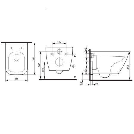 C701701SC Spirit V2.0 Square Подвесной унитаз AM.PM FlashClean с сиденьем микролифт