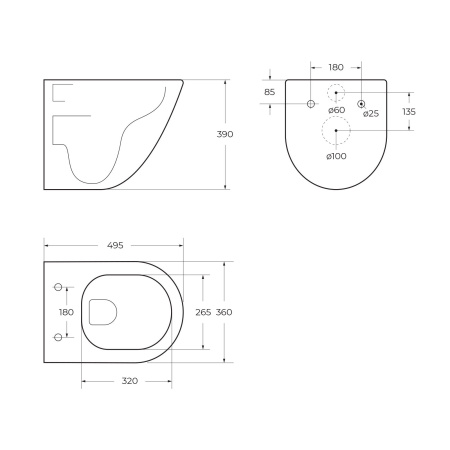 Унитаз подвесной безободковый BelBagno AMANDA-TOR BB051CH-TOR-FC/BB2011SC