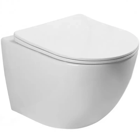 Унитаз подвесной безободковый с сиденьем микролифт  SantiLine SL-5005
