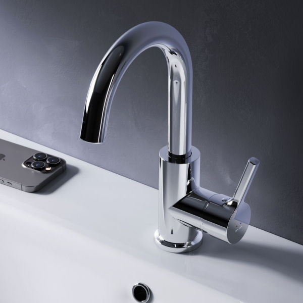 F85B02700  X-Joy S Смеситель для умывальника AM.PM с поворотным изливом, хром