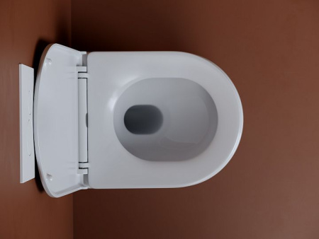Подвесной унитаз Ceramicanova UP безободковый, смыв Торнадо, с крепежом для полностью скрытого монтажа, ультратонким сидением с функцией быстрого снятия и крышкой с функцией плавного закрытия, цвет белый CN4007