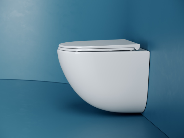 Подвесной унитаз Ceramicanova Vogue Торнадо безободковый, с ультратонким сиденьем с микролифтом и функцией быстрого снятия, с креплением скрытого монтажа, белый CN4008T