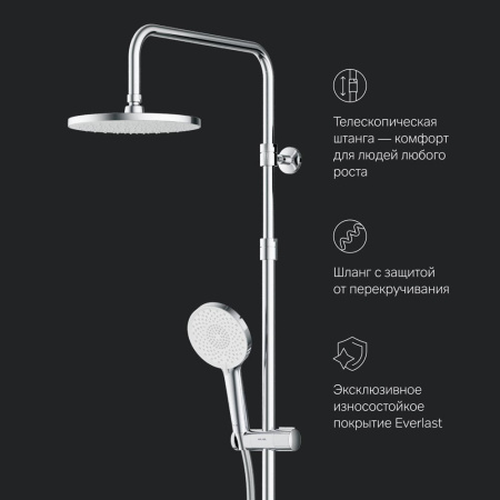Душевая система AM.PM F0785A400 X-Joy с термостатом